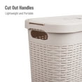 thumbnail image 5 of Mind Reader 40L Slim Laundry Hamper, Clothes Basket, Lid, Wicker Design, Plastic, 18"L x 10.4"W x 23.5"H, Ivory, 5 of 8