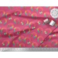 thumbnail image 2 of Soimoi Pink polyester Crepe Fabric Paint Brush Abstract Printed Craft Fabric by the Yard 42 Inch Wide, 2 of 3