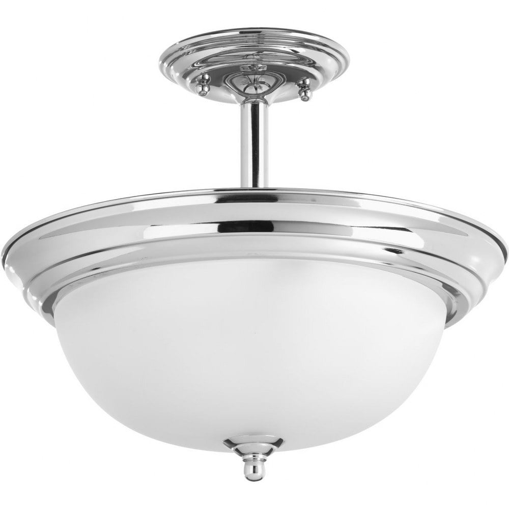 Progress Lighting Two-Light Dome Glass 13-1/4  Semi Flush Convertible