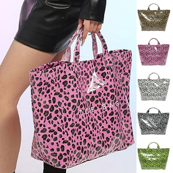 Large Tote Bag for Women Oversize Pu Leather Womens Weekender Bag Shopper Handbag Travel Purse Large Capacity Leopard Print Shoulder Bag Black