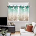 thumbnail image 4 of Green Ombre Coastal Kitchen Curtains Window Panels, Sea Nautical Summer Beach Starfish Coral Insulated Window Treatment Curtain, Grommet Curtains for Bedroom/Living Room/Bathroom, 2 Piece 42"Wx45"L, 4 of 8