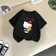 thumbnail image 3 of Linda camiseta de algodón de Hello Kitty para niña, ropa de Sanrio, moda de verano, camiseta de cuello redondo informal y cómoda con dibujos animados para niña, 3 of 5