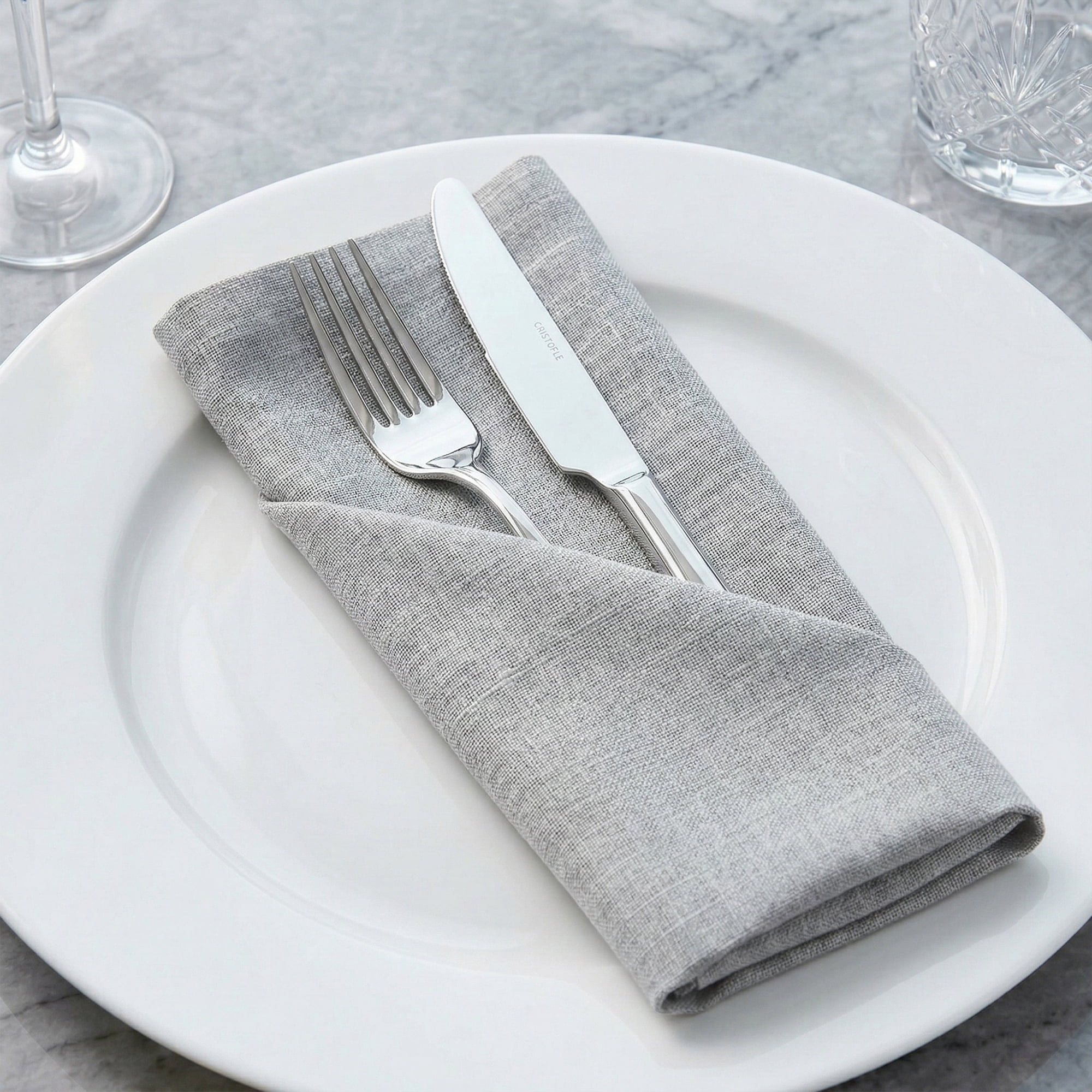 Unique Bargains 6Pcs Dinner Use Cotton Cloth Napkins Light Gray 20x20inch