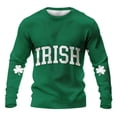 thumbnail image 4 of Camisa de Día de San Patricio Hombres de Manga Larga de Manga Larga Cuello Redondo Tops Casuales para Fiesta Festival Vacaciones Calle de Viajes, Tejido de Poliéster Súper Suave, Lavado a Mano en Frí, 4 of 6