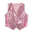 thumbnail image 2 of tasrioml Costume Vest Glitter Unisex Colorful Kids Sleeveless Sequin Vest for Party, 2 of 8