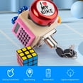 thumbnail image 3 of Busy Board Multifunctional Building Blocks 7-in-1 Lock Box Cognitive Enlightenment Music Function and Calculator Wooden Building Block Puzzle Game Basic Skills Learning (Type 02), 3 of 8