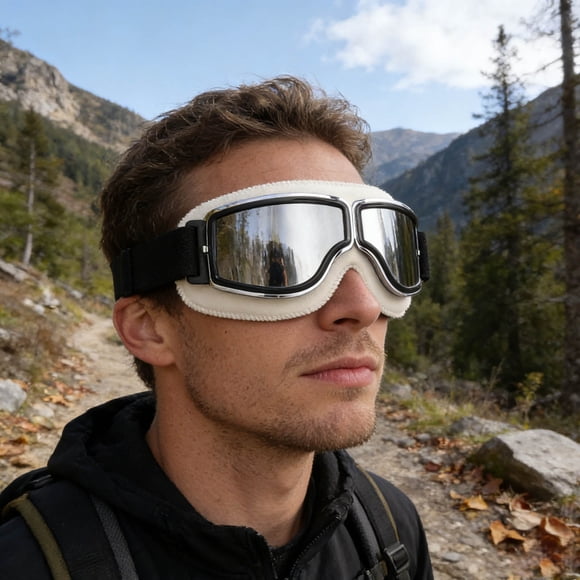 BotaniNest Motorcycle Goggles Fits Over Glasses Soft Padded Riding Glasses With Slip Strap