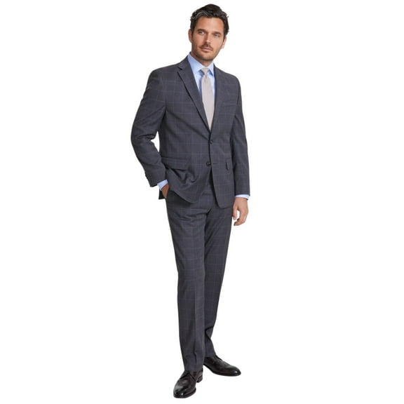 Perry Ellis Mens Modern fit Suit 40 R / 33 Waist Grey Stretch