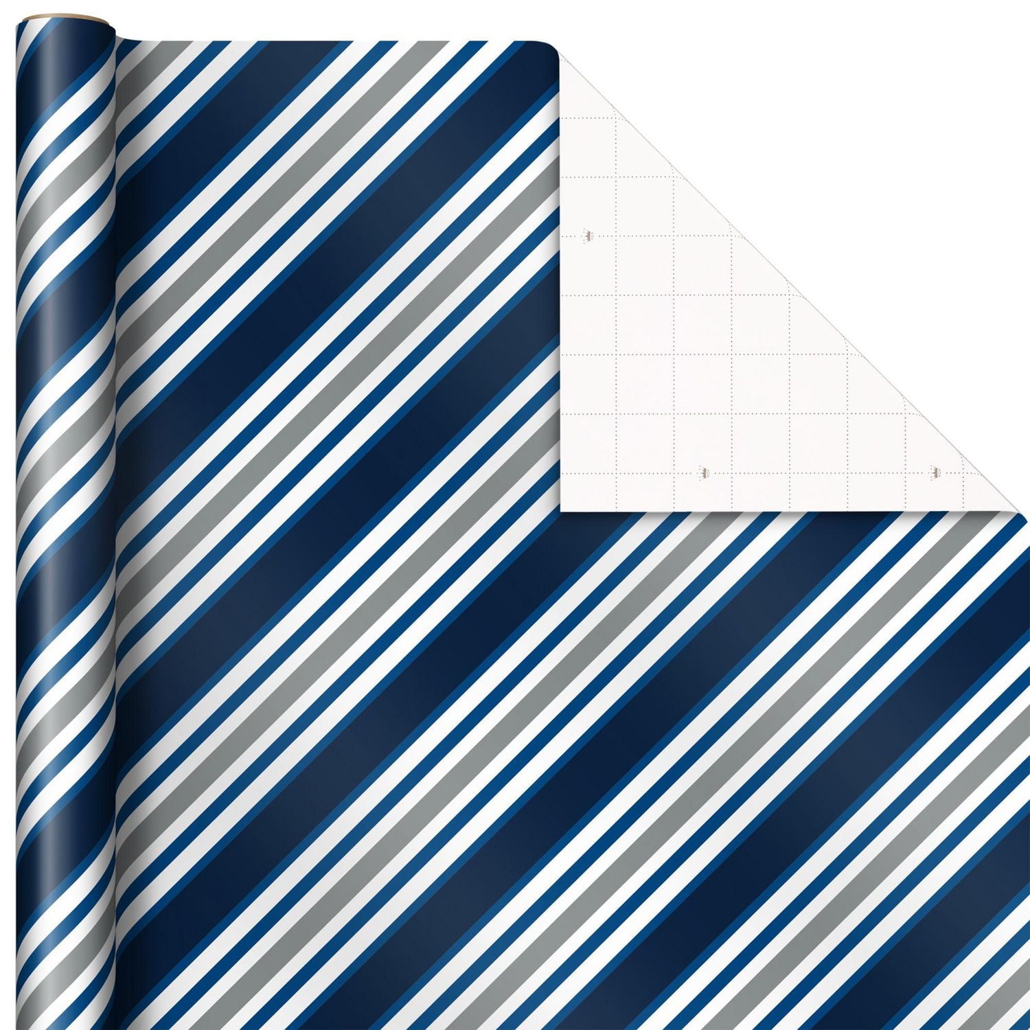 Ensemble de papier d'emballage de Noël, Hallmark, bleu marine (90 pieds carrés au total, 10 choux, 4 couleurs de rubans, 40 étiquettes-cadeaux autoadhésives)