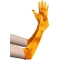 thumbnail image 1 of Long Opera Party 20s Satin Gloves Stretchy Adult Size Elbow Length,Orange, 1 of 4