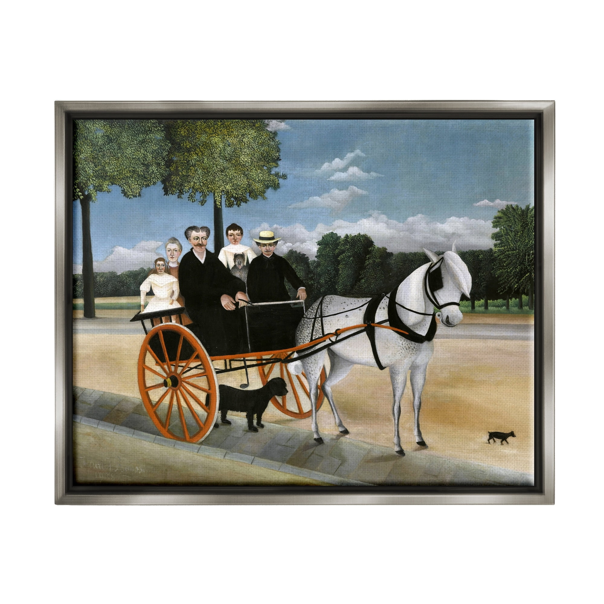 Stupell Industries La Carriole du pere Junier Henri Rousseau Painting Painting Luster Gray Floating Framed Canvas Print Wall Art, Design by one1000paintings