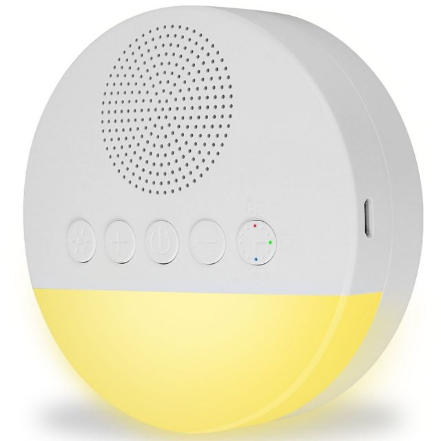 White Noise Machine 1200mAh Lightweight Mini Sleep Sound Machine with 20 Sounds and Night Light Portable Natural Soothing Sound Sleep Aid Machine 3 Timer