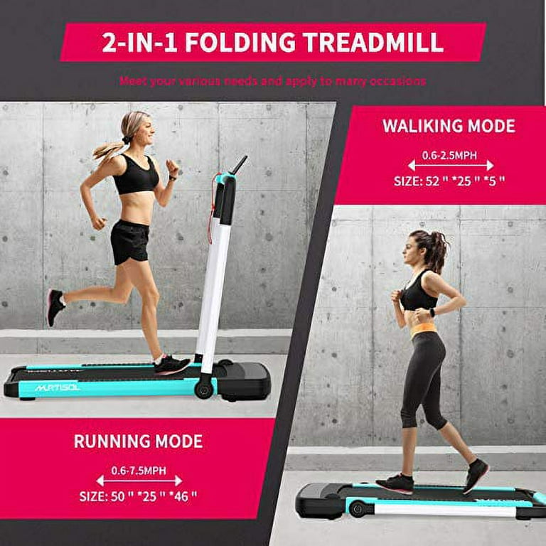 Murtisol Folding Electric Motorized Treadmill Machine Bluetooth Mobile Phone APP 1100W Portable LCD Displayer Walking Running Cardio Exercise Fitness