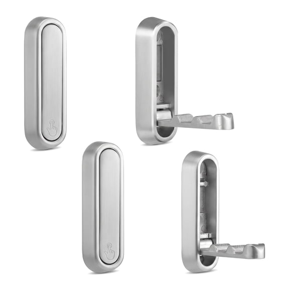 Aemutady 4 Pcs Silver Heavy Duty Foldable Wall Mounted Coat Hooks, Robe Towel Hooks for Hanging Coats Towels Backpacks Hats Bags Keys
