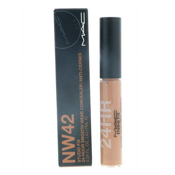 MAC COSMETICS STUDIO CONCEALER 0.23 OZ NW42 MAC COSMETICS/STUDIO FIX 24-HOUR SMOOTH WEAR CONCEALER (NW42) 0.23 OZ (7 ML) DEEP BEIGE WITH NEUTRAL UNDER FOR MEDIUM TO DARK SKIN