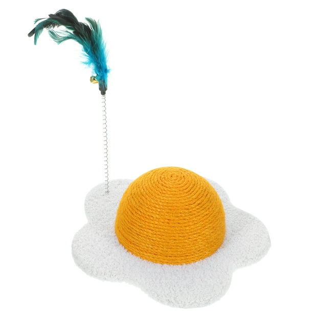 GOOHOCHY Cat Board de rastreo Huevo yema Cat Toy redondo rayado de rayas Bola de desgaste Toy de gato resistente al desgaste