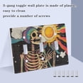thumbnail image 3 of Yayeee Toggle Light Switch Wall Plate 3-Gang 6.37"x4.48" Decorative Outlet Cover, Skeleton with Sun, 3 of 7