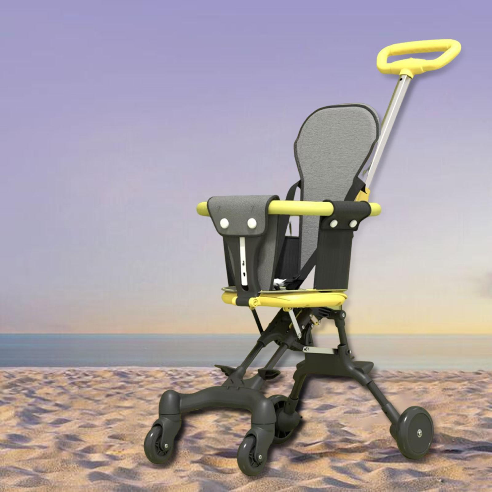 Travel Stroller Baby Stroller Pram Stable Four Wheel Structure with Metal and Plastic Material for Family Trips