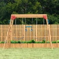 thumbnail image 3 of Dolphin Playground Cedar Wood Swing Set with Monkey Bars, Trapeze & 2 Belt Swings | Heavy-Duty Outdoor Backyard Playset for Kids | 440 lbs Capacity, 3 of 16
