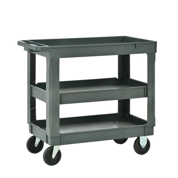 【LuckyNote】3-Layer Durable Rolling Tool Cart - 600Lbs Heavy Duty Utility Cart with 5" Shock-Absorb Wheels & Ergonomic Handle, Indoor/Outdoor