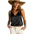 thumbnail image 4 of Womens Silk Satin Tank Tops V Neck Casual Cami Sleeveless Camisole Blouses Summer Basic Tank Shirt 2025, 4 of 7