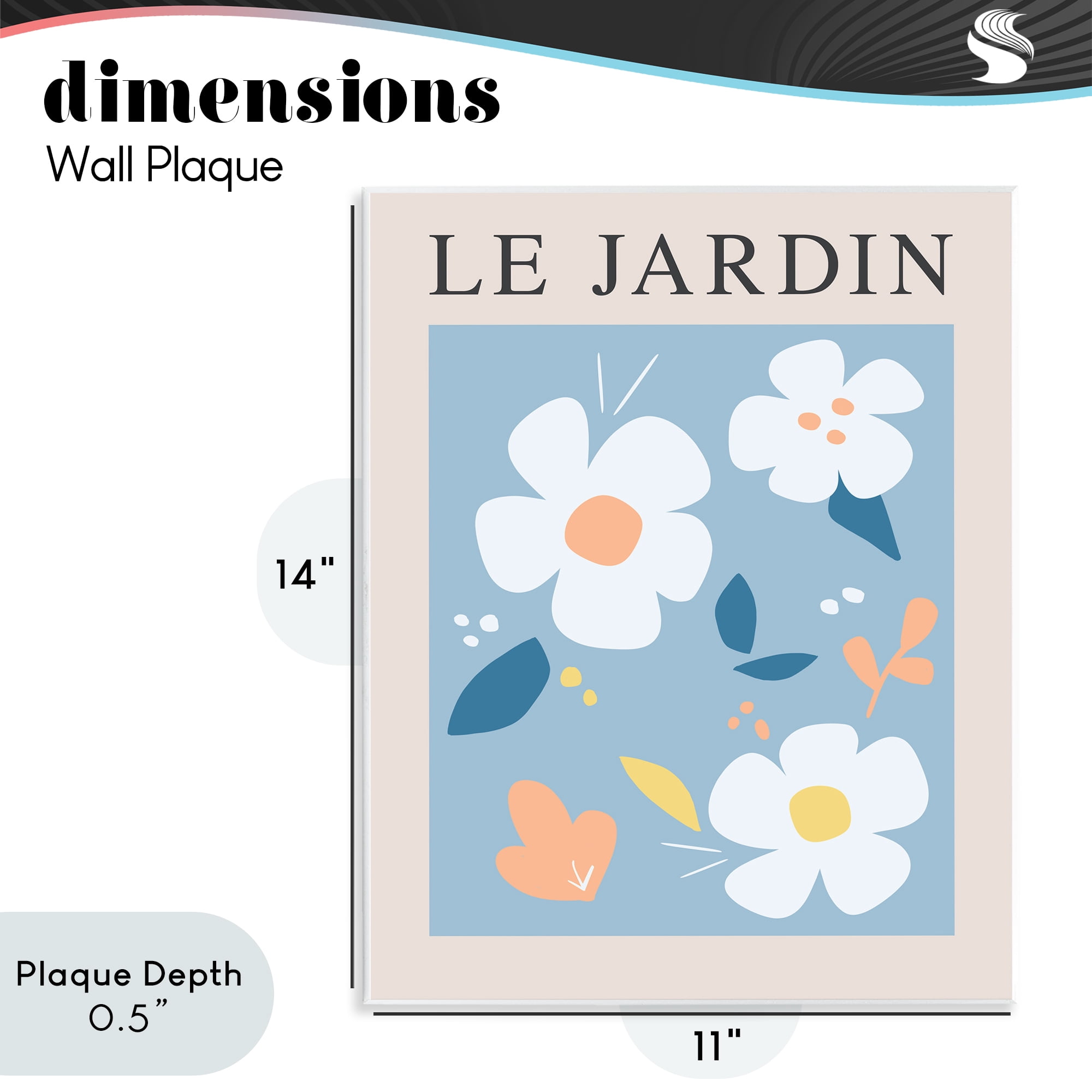Stupell Industries Bouncing Floral Le Jardin Wall Plaque Art, design by Anna Quach