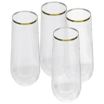 PTOOTP Clear Plastic Cups for Party Juice Tumblers, Unbreakable, Reusable, 4pcs Set, Ideal for Events and Outdoor Use
