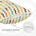 thumbnail image 5 of Balery Colorful Mustache Bedding Queen Pillow Cases - Envelope Closure - Soft Brushed Microfiber Fabric - Shrinkage and Fade Resistant Pillow Cases-14"x20", 5 of 9