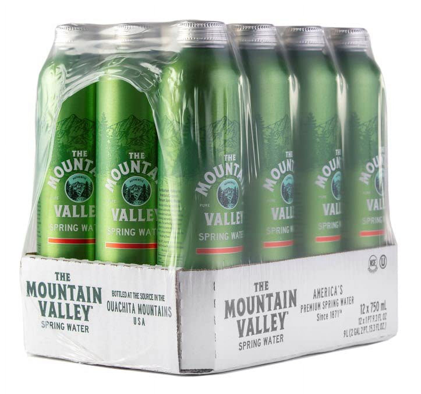 The Mountain Valley 750 mL Spring Water in Aluminum Can 12pk