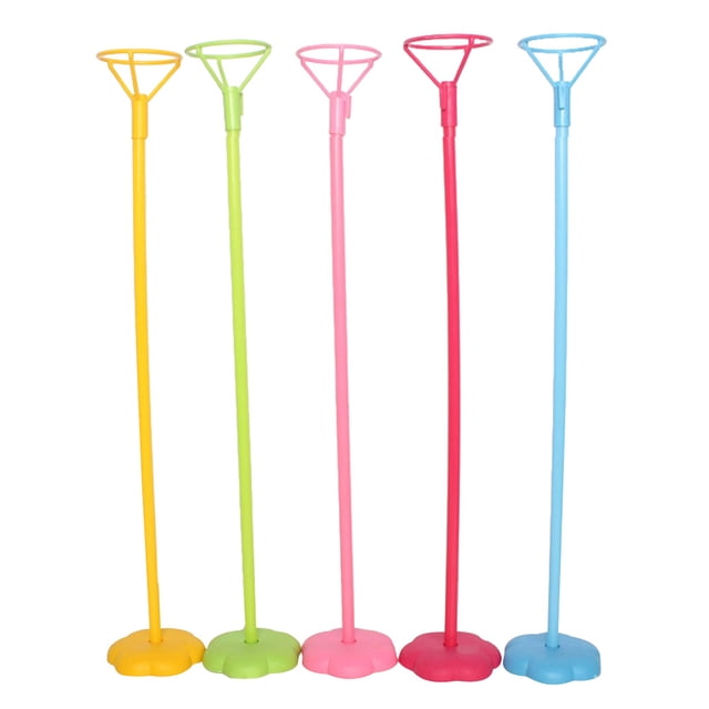 CIMAXIC Balloons Holder 5pcs Table Balloon Stand Reusable Balloon Holder Balloon Stand Kit Balloon Support Holder Set (Red+Yellow+Blue+Green+Pink),15.75"X0.39"X0.39"
