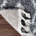 thumbnail image 6 of Diamond Lattice Plush Polypropylene Indoor Shag Area Rug with Fringe - 8' x 10’, Cream-Black, 6 of 10