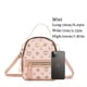 thumbnail image 3 of Mini Printed Backpack For Women, Faux Leather Purse With Adjustable Strap, Casual Zipper Shoulder Bag, Pink Bag, 3 of 5