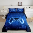 thumbnail image 2 of Homewish Video Game Bedding Comforter Set 2pcs for Boys Girls,Black Blue Gamepads Twin Comforter Sets Microfiber,Abstract Ombre Geometric Honeycomb Breathable Bedding Set,Ultra Soft Home Decor, 2 of 8