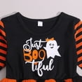 thumbnail image 3 of Toddler Baby Girl Halloween Dress Ghost Print Stripe Long Sleeve Tutu Skirt Mesh Mini Dress Clothe, 3 of 6