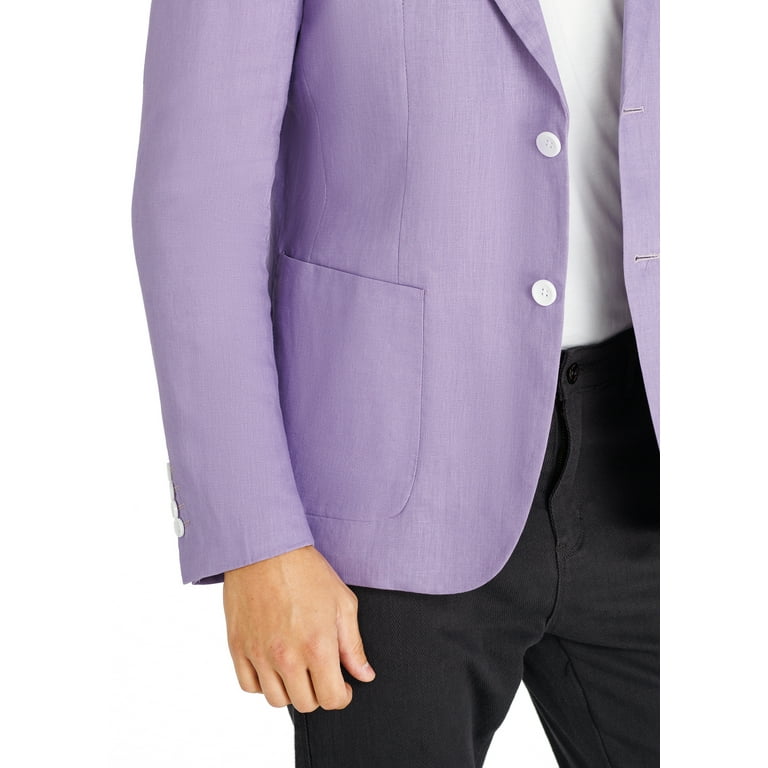 1PA1 Men's Linen Blend Suit Jacket Two Button Business Wedding Slim Fit Blazer,Dark Purple,XL 1PA1 Men's Linen Blend Suit Jacket Two Button Business Wedding Slim Fit Blazer,Dark Purple,XL
