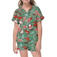 thumbnail image 4 of Hpapadks Girl Pajamas Christmas Collar Short Sleeve Pajama Set Button Down Girls Pjs C 10-11 Years, 4 of 5