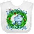 thumbnail image 3 of Inktastic I Want a Hippopotamus for Christmas Boys or Girls Baby Bib, 3 of 4