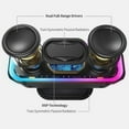 thumbnail image 2 of DOSS Blue Wireless Bluetooth Speaker, 15Hrs Long Playtime, 24W Impressive Sound with Booming Bass, IPX6 Waterproof, Wireless Stereo Pairing, Mixed Colors Lights, 66 FT Connectivity, 2 of 7