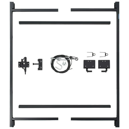 Adjust-A-Gate Black Steel Frame Gate Building Kit, 60"-96" Opening up to 5' High