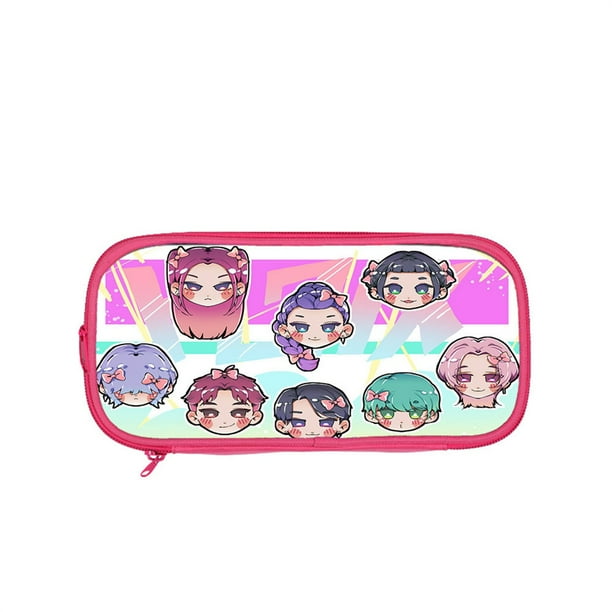Kpop Demon Hunters Large Pencil Case with Zipper 9" Storage Pen Bag Organizer Stationery, Portable Makeup Bag Best Cute Xmas Collectible Birthday Gift