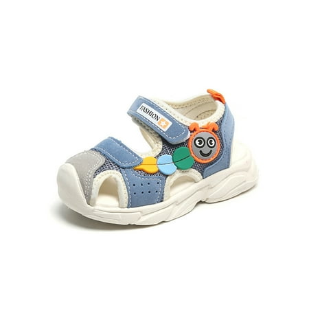

Ritualay Children Soft Magic Tape Hiking Sandals Comfort Breathable Closed Toe Water Shoes Outdoor Non Slip Anti-collision Fisherman Sandal