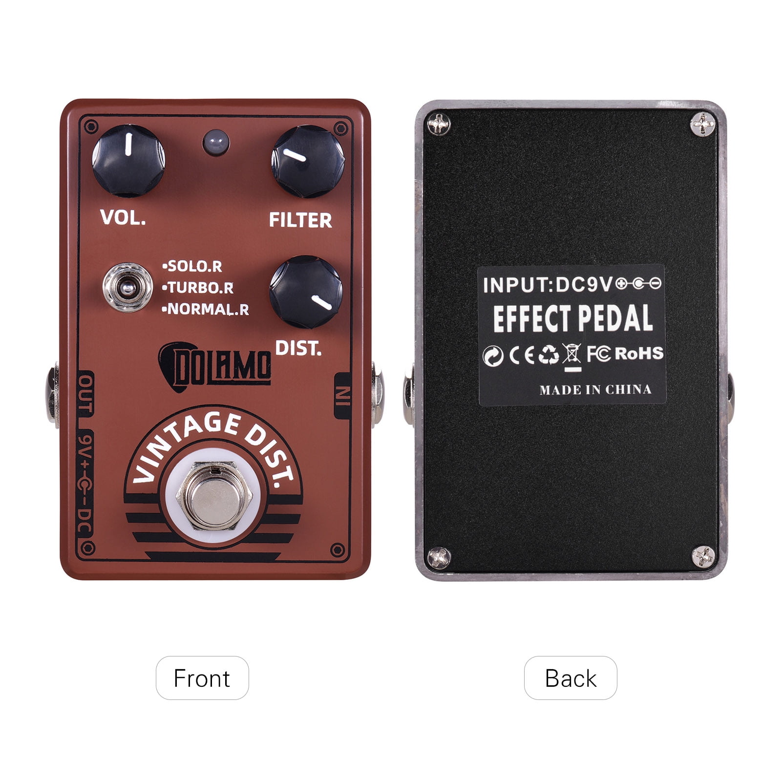 Dolamo D-11 Vintage Distortion Guitar Effect Pedal with Filter and Distortion Controls True Bypass Design for Electric Guitar
