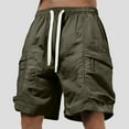 thumbnail image 2 of Men Shorts Nylon Ice Silk Cargo Shorts with Pockets Summer Casual Sports Shorts Green L, 2 of 4