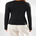 thumbnail image 4 of Blouse Mode Urbaine à Manches Longues Unie pour Femmes, 4 of 6