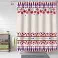 thumbnail image 2 of Fourth of July Independence Day Shower Curtain, Vintage Flowers Plaid Shower Curtain Set with Hooks, Summer Waterproof Fabric Shower Curtains for Bathroom Decor, 72x72 Inch Bath Curtain, 2 of 6