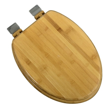 Bamboo Rattan (BathDecor Rattan Bamboo Wood Decorative Finish Elongated Toilet Seat with Adjustable Release 'N' Clean Brushed Nickel)