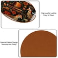thumbnail image 5 of Thanksgiving Set of 6PCS Cute Round Coasters, Microfiber Leather Drink Coasters, 4.3x4.3 Inch Table Coasters for Drinks, Coasters for Home and Kitchen Decor., 5 of 6