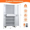thumbnail image 6 of Aobabo Upgraded Metal Garage Cabinet with Wheels with 5 Pegboards & Drawer, 71" H Lockable Steel Tool Storage Cabinet for Garage,Home,Office,Assembly Required,White, 6 of 10