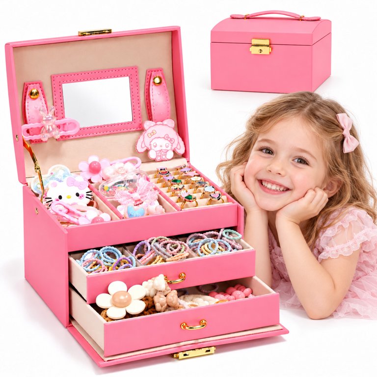 JoyStone 3-Layer Leather Jewelry Box with Lock photo 2