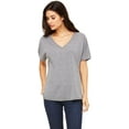 thumbnail image 2 of BELLA 8815 BellaCanvas Ladies` Flowy Basic V-Neck Tee 8815, S, Grey Triblend, 2 of 6
